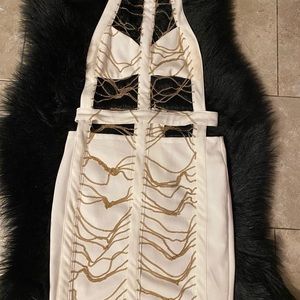 White backless dress